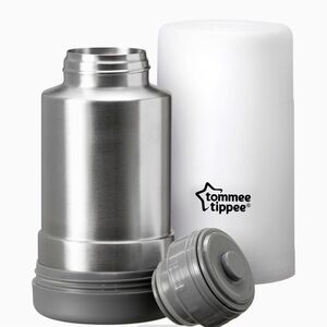 Tommee Tippee Travel Bottle and Food Warmer in Stainless Steel /White Insulated